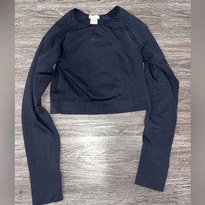 ardene black long sleeve crop top